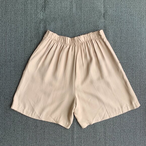 Pleated Wide Leg Shorts S/M 28 Waist Khaki Tan - Picture 7 of 15
